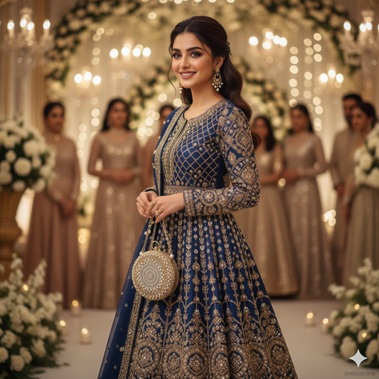 Golden Halo Beaded Clutch