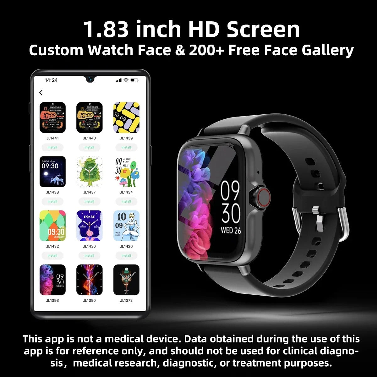 2025 Smart Watch Bluetooth Answer Call 1.83'' Screen Waterproof